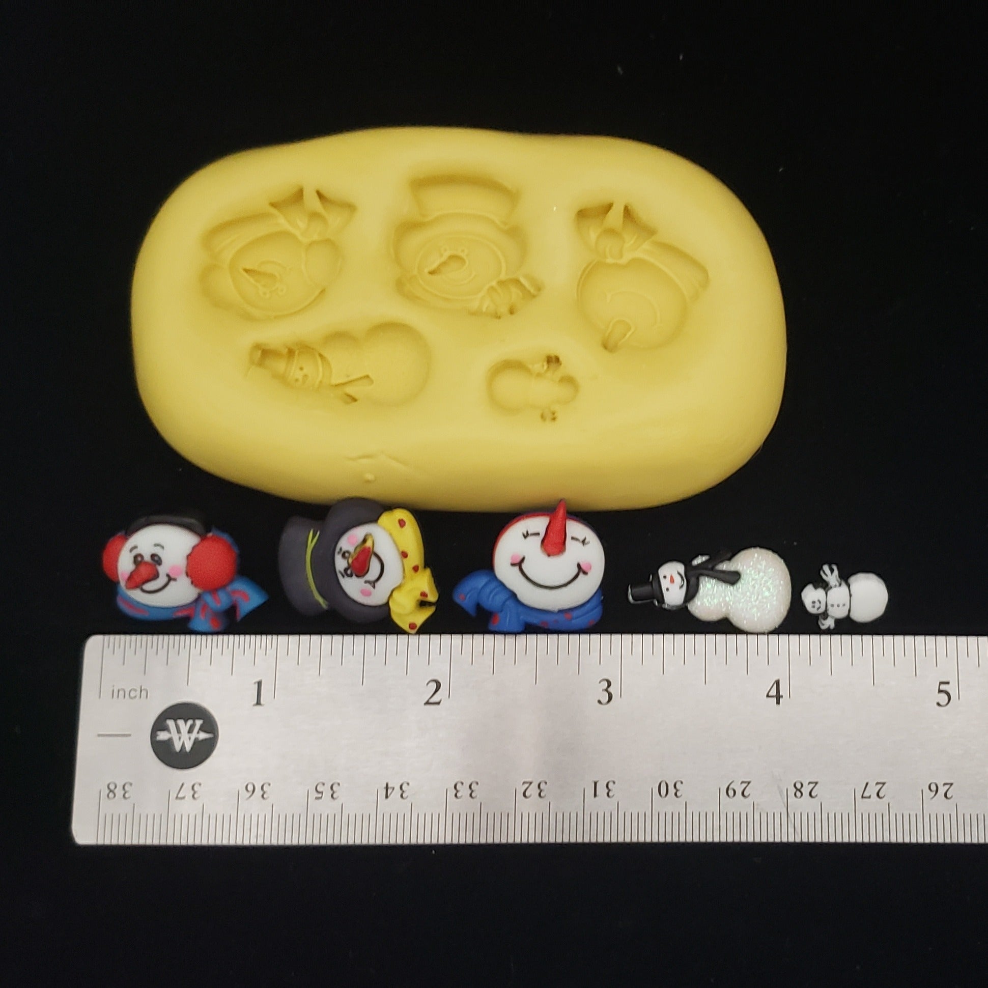 Mini / Micro Snowman Mold for Fondant, Chocolate, & Clay, etc. image 0