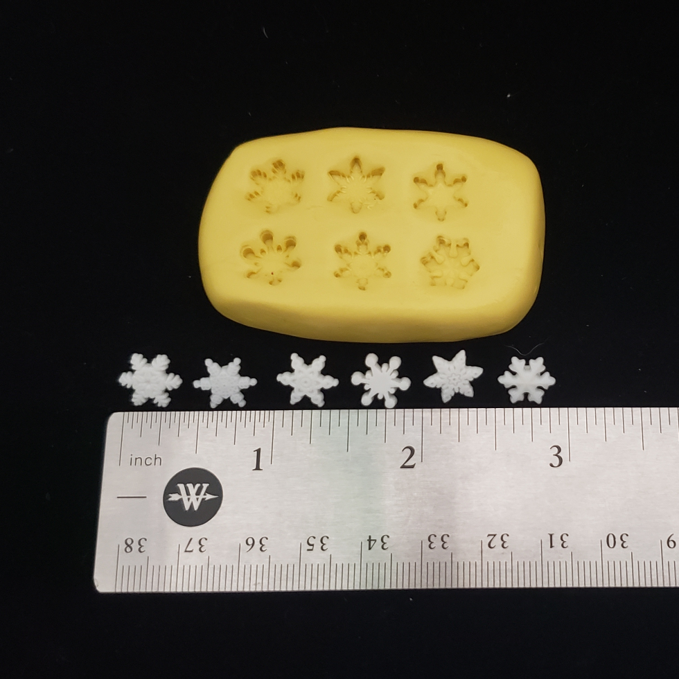 Mini Snowflakes Mold for Fondant, Chocolate, & Clay image 0