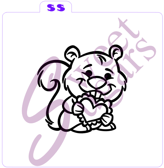 Squirrel with Heart PYO Silkscreen Stencil image 0