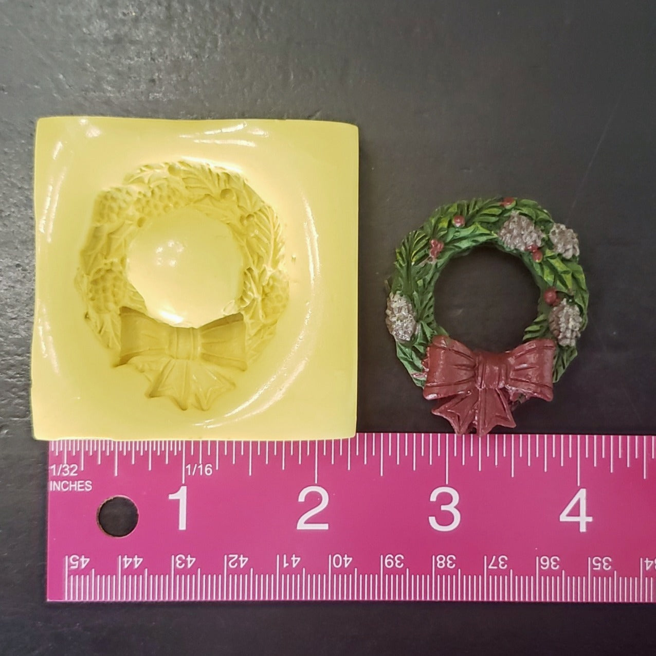 Wreath with Bow Mold - For Fondant, Chocolate, and Clay image 0