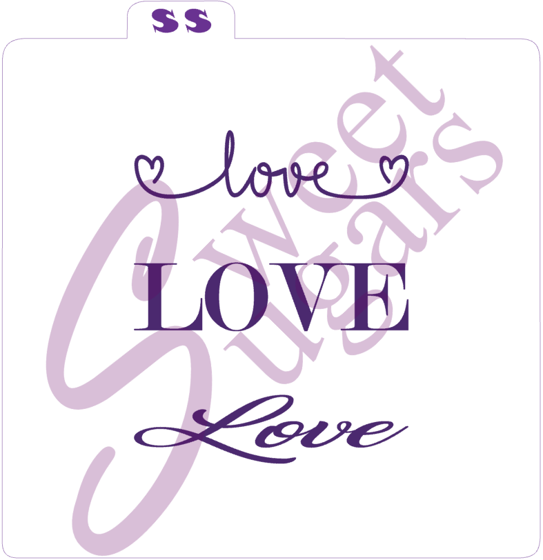 "Love" Silkscreen Stencil - 3 designs on one stencil image 0