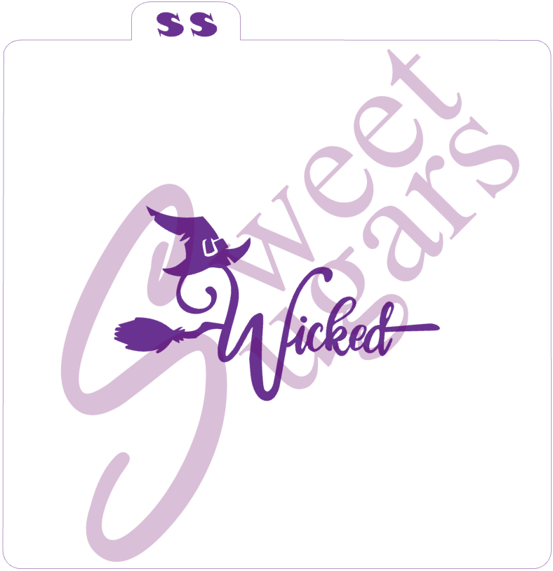 Wicked Broomstick With Witch Hat Silkscreen Stencil - 2 Sizes Available image 0
