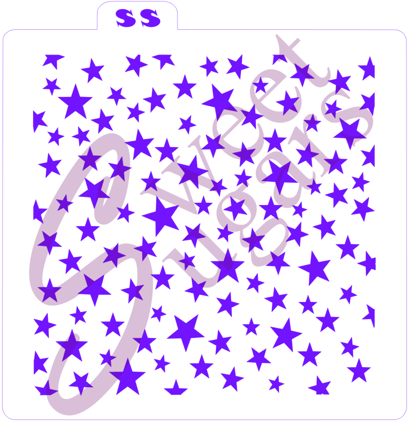 Stars Stencil - Scattered, Varying Sizes, Traditional or Silkscreen image 0