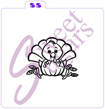 Turkey in Pumpkin PYO Silkscreen Stencil image 0